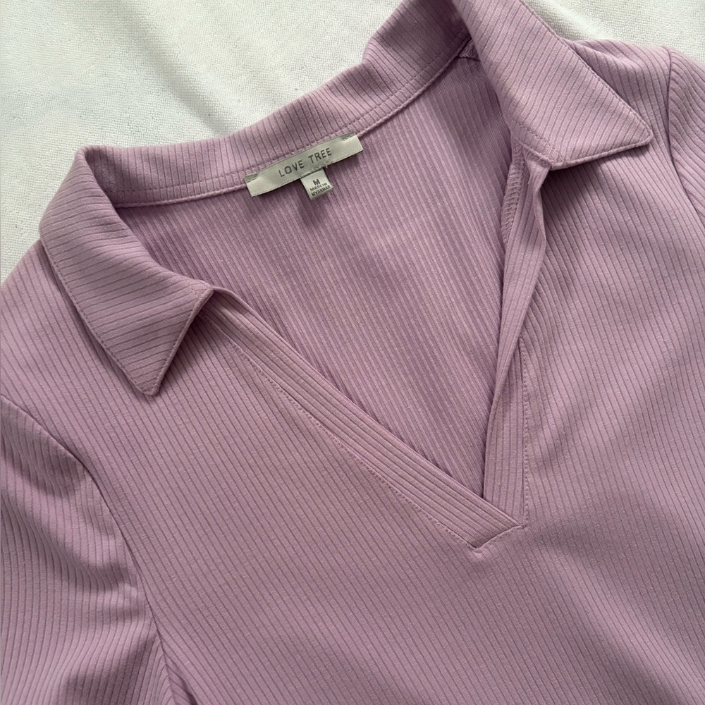 Love Tree Women's Lavender Ribbed Dress
